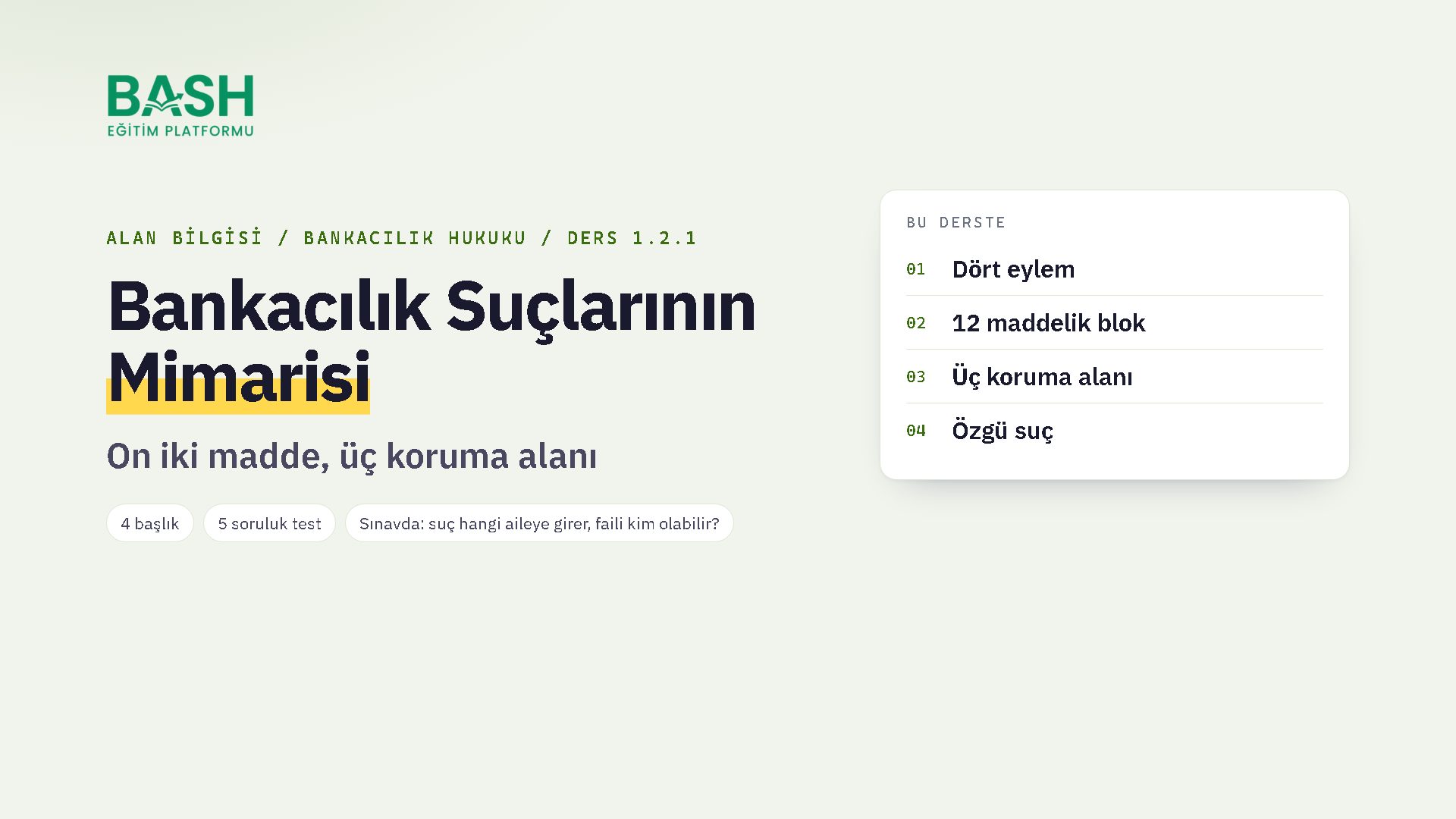 Bankacılık Suçlarının Mimarisi ders videosu kapağı