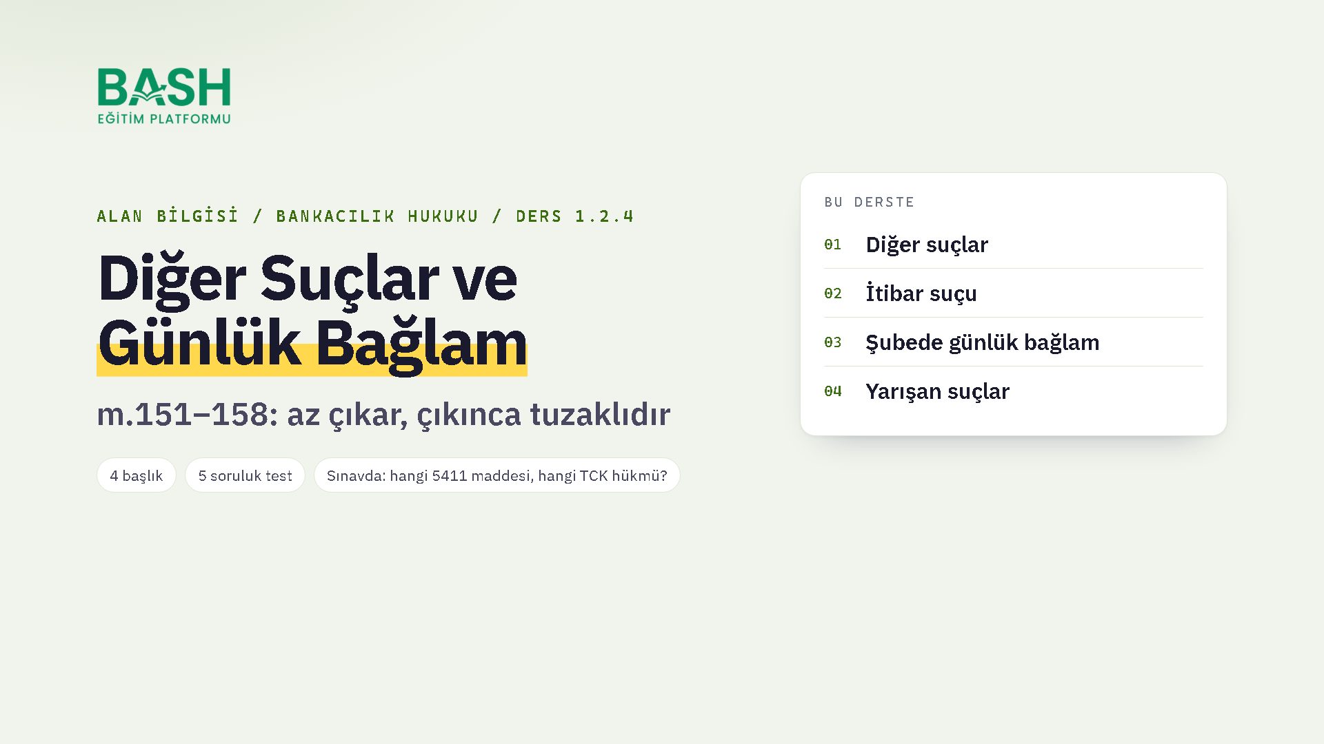 Diğer Suçlar ve Günlük Bağlam ders videosu kapağı