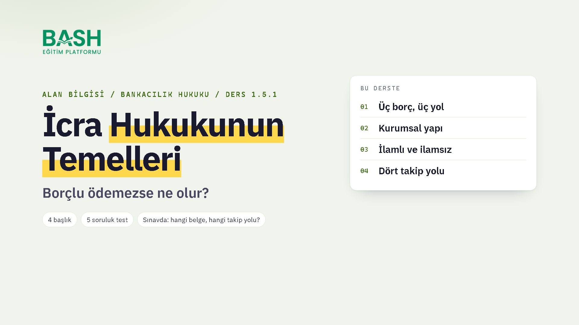 İcra Hukukunun Temelleri ders videosu kapağı