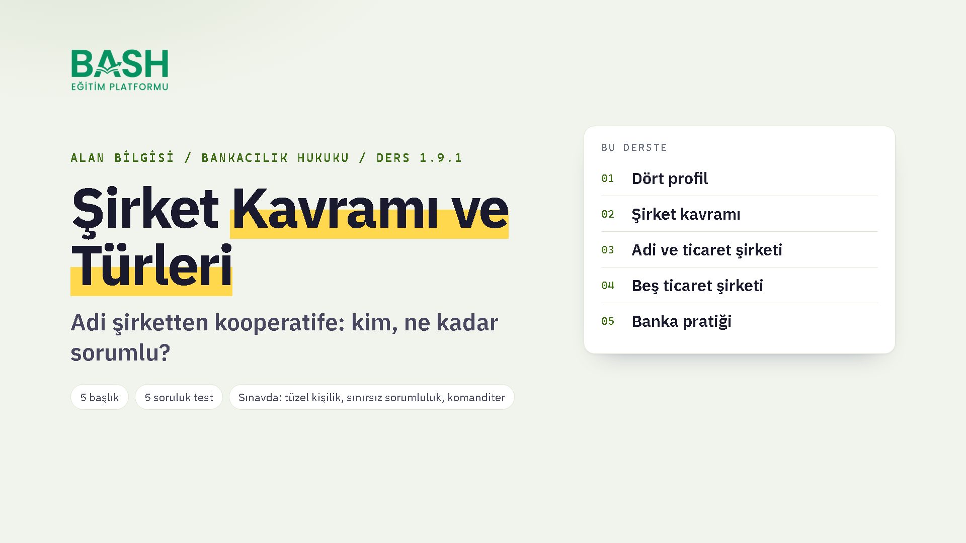 Şirket Kavramı ve Türleri ders videosu kapağı