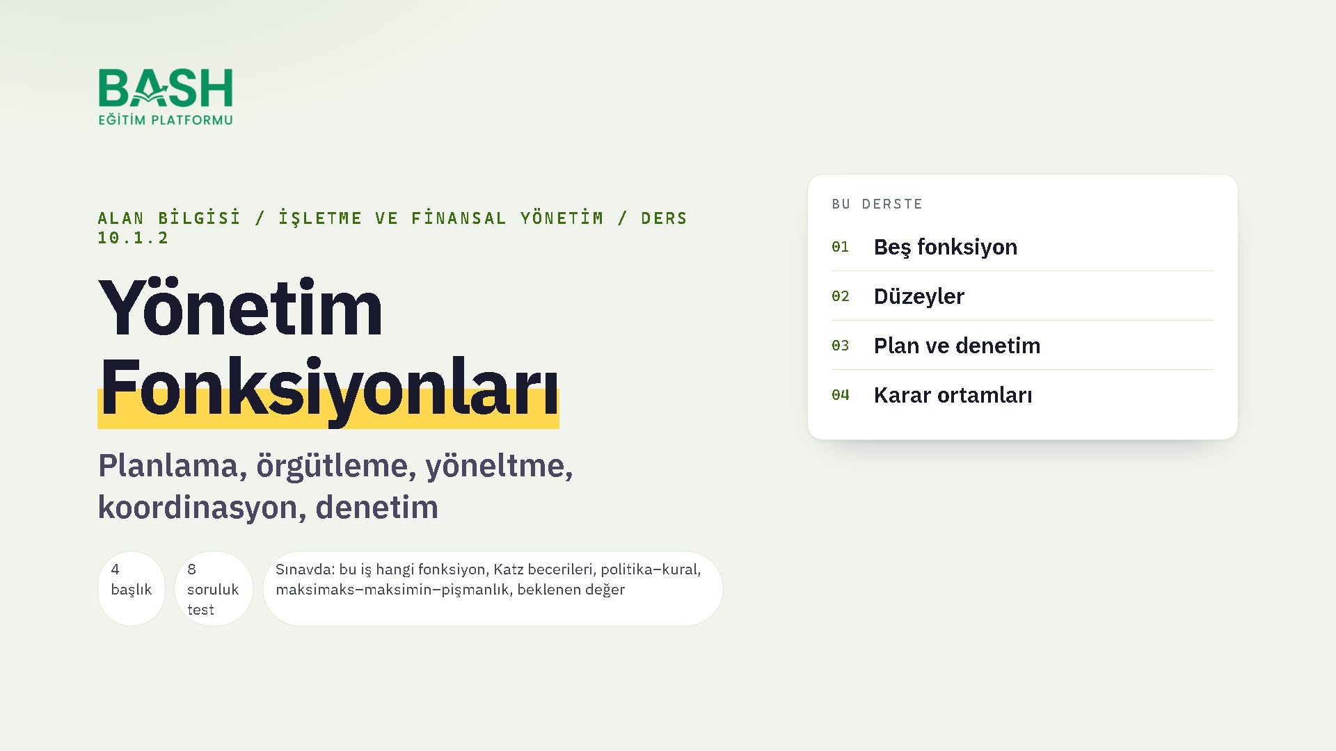 Yönetim Fonksiyonları ders videosu kapağı