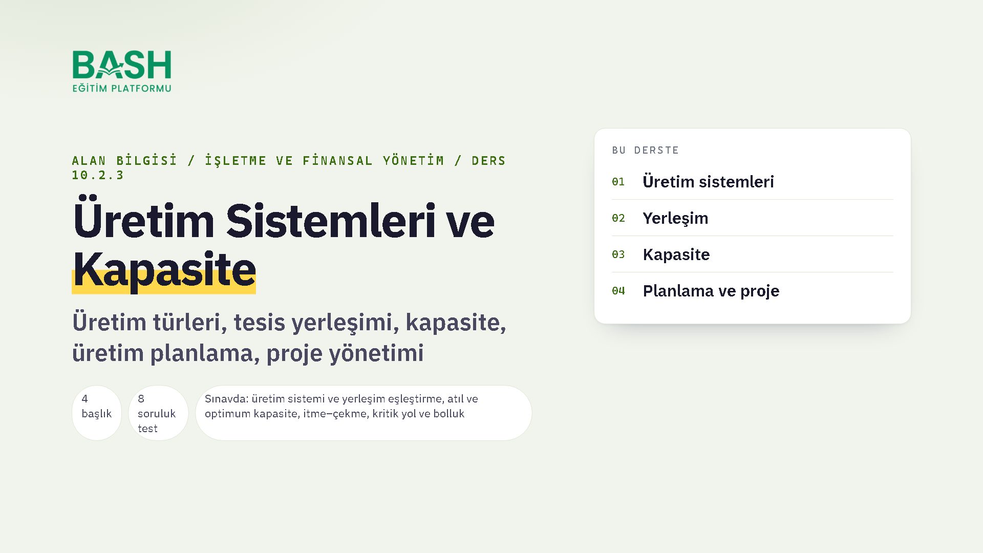 Üretim Sistemleri ve Kapasite ders videosu kapağı
