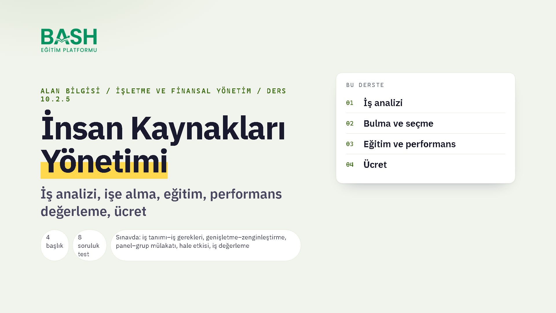 İnsan Kaynakları Yönetimi ders videosu kapağı
