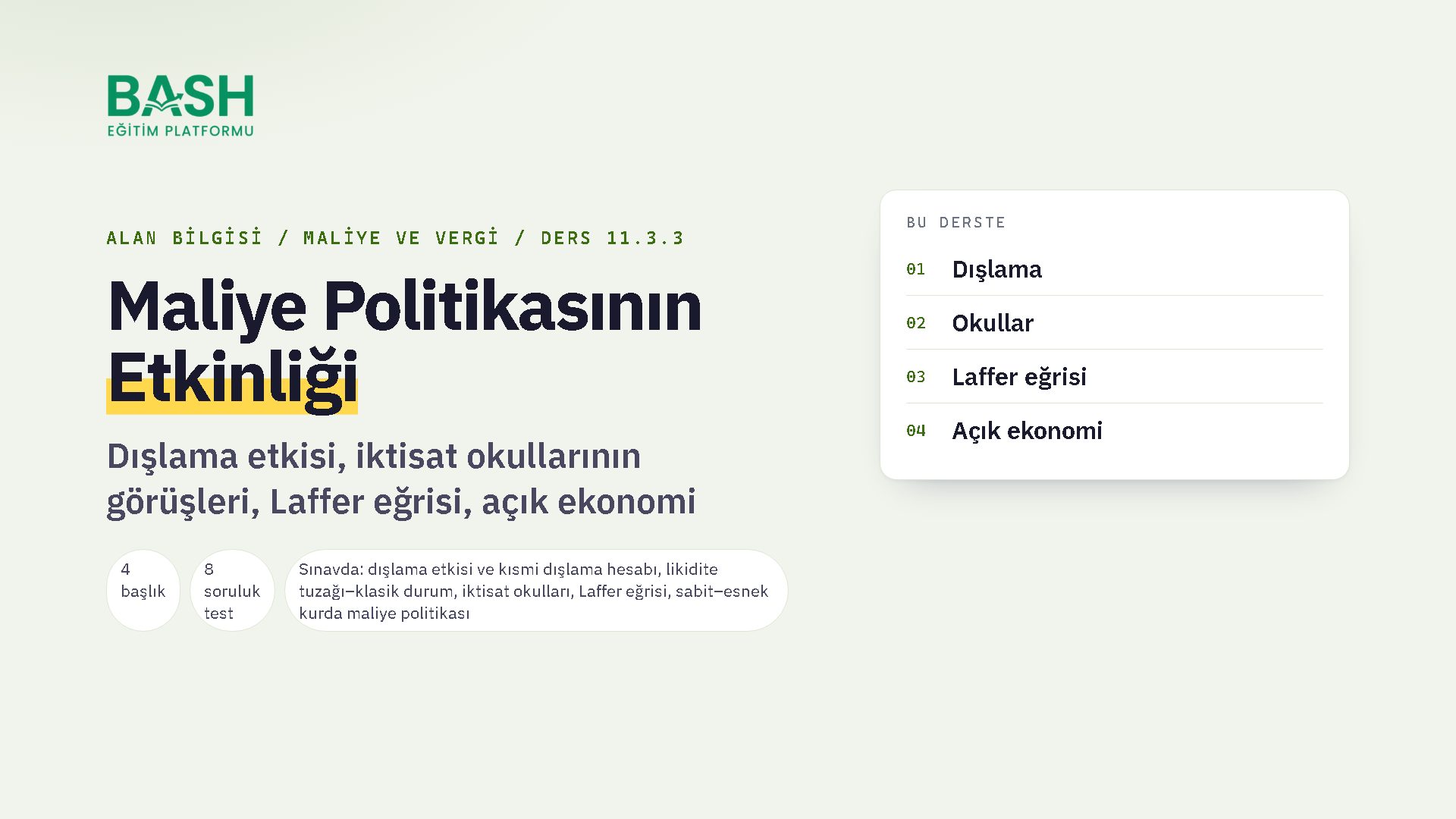 Maliye Politikasının Etkinliği ders videosu kapağı