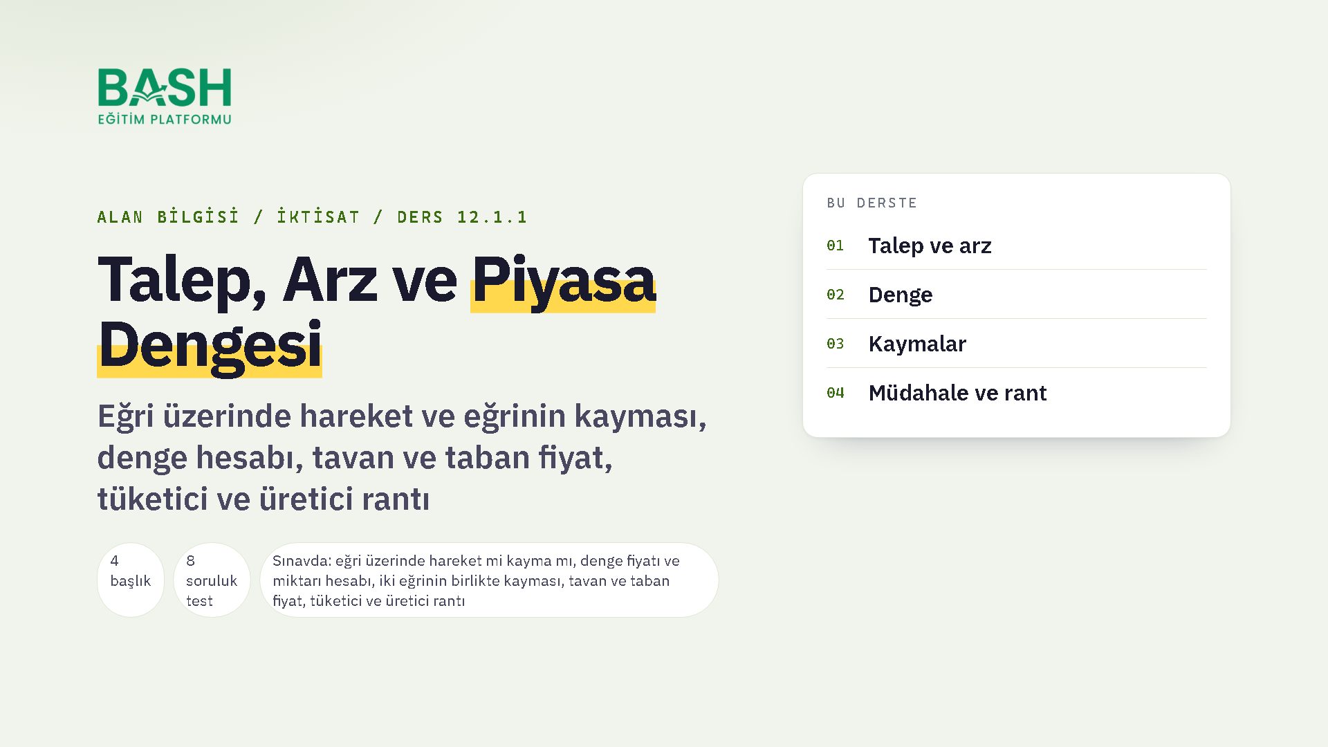 Talep, Arz ve Piyasa Dengesi ders videosu kapağı