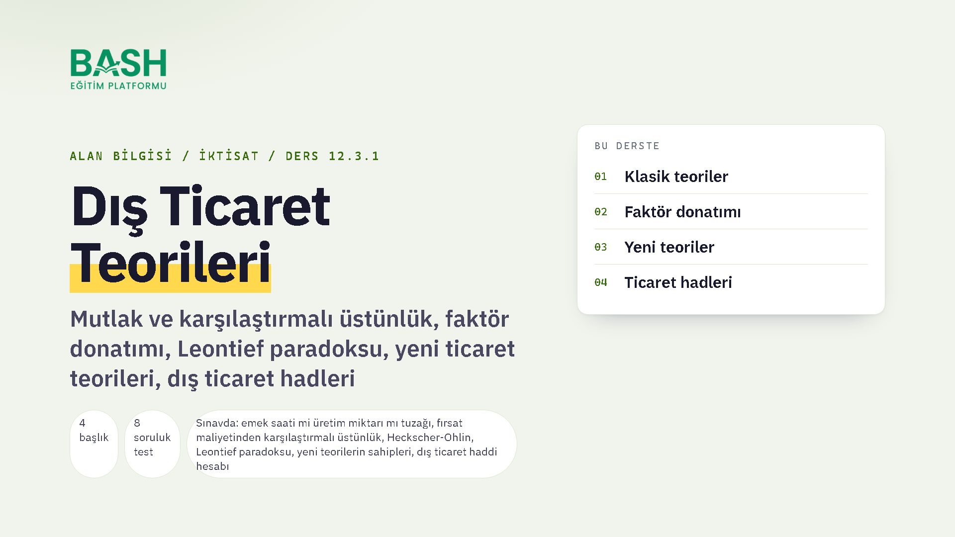 Dış Ticaret Teorileri ders videosu kapağı