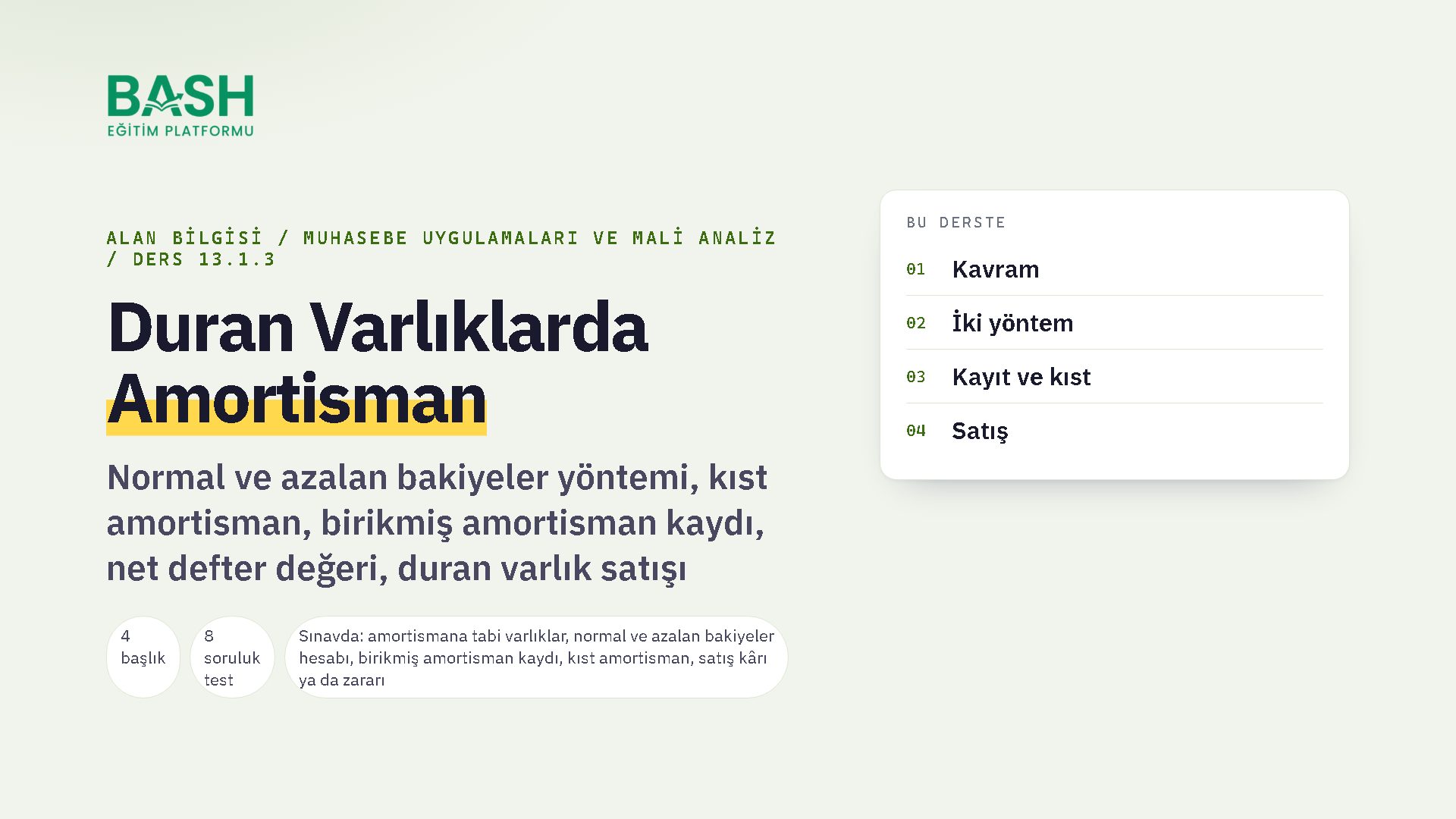 Amortisman ders videosu kapağı