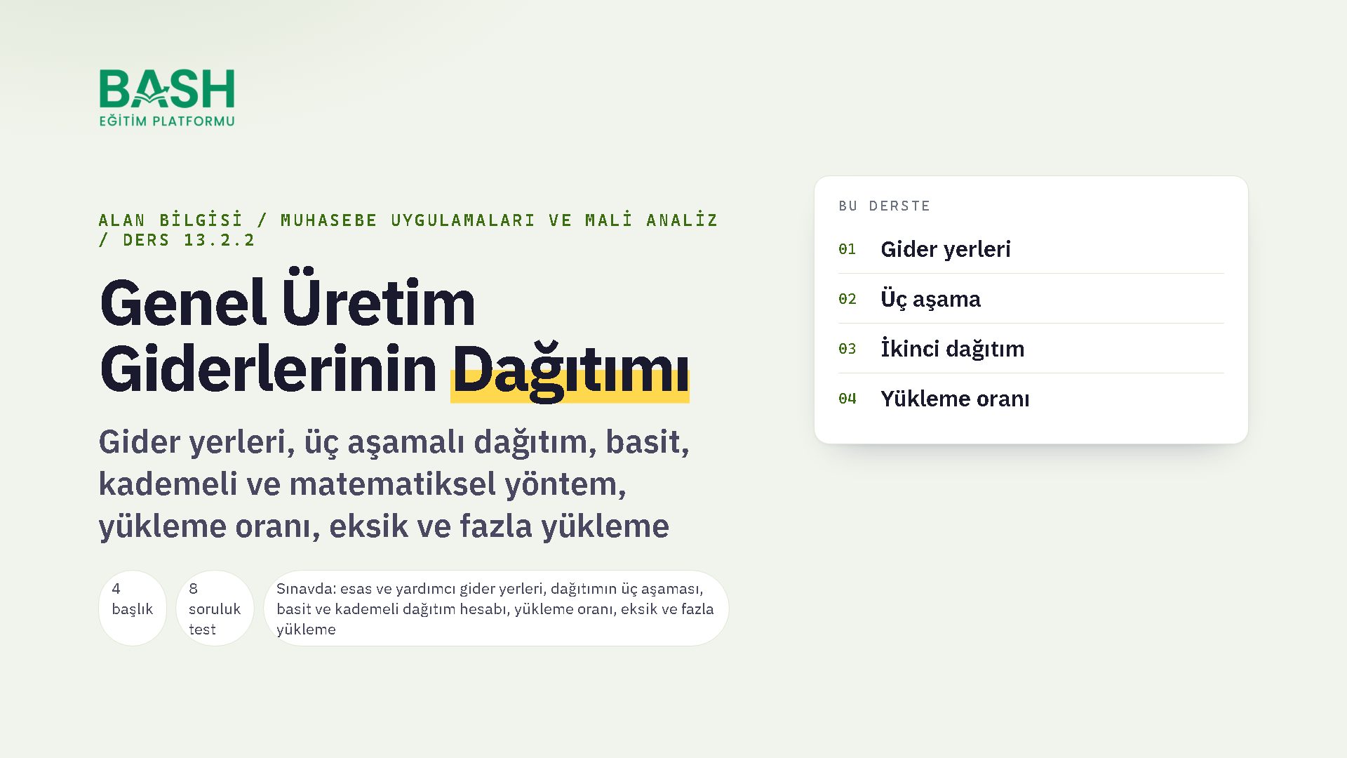 Genel Üretim Giderlerinin Dağıtımı ders videosu kapağı