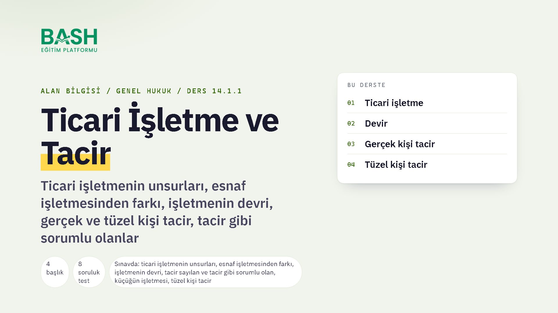 Ticari İşletme ve Tacir ders videosu kapağı
