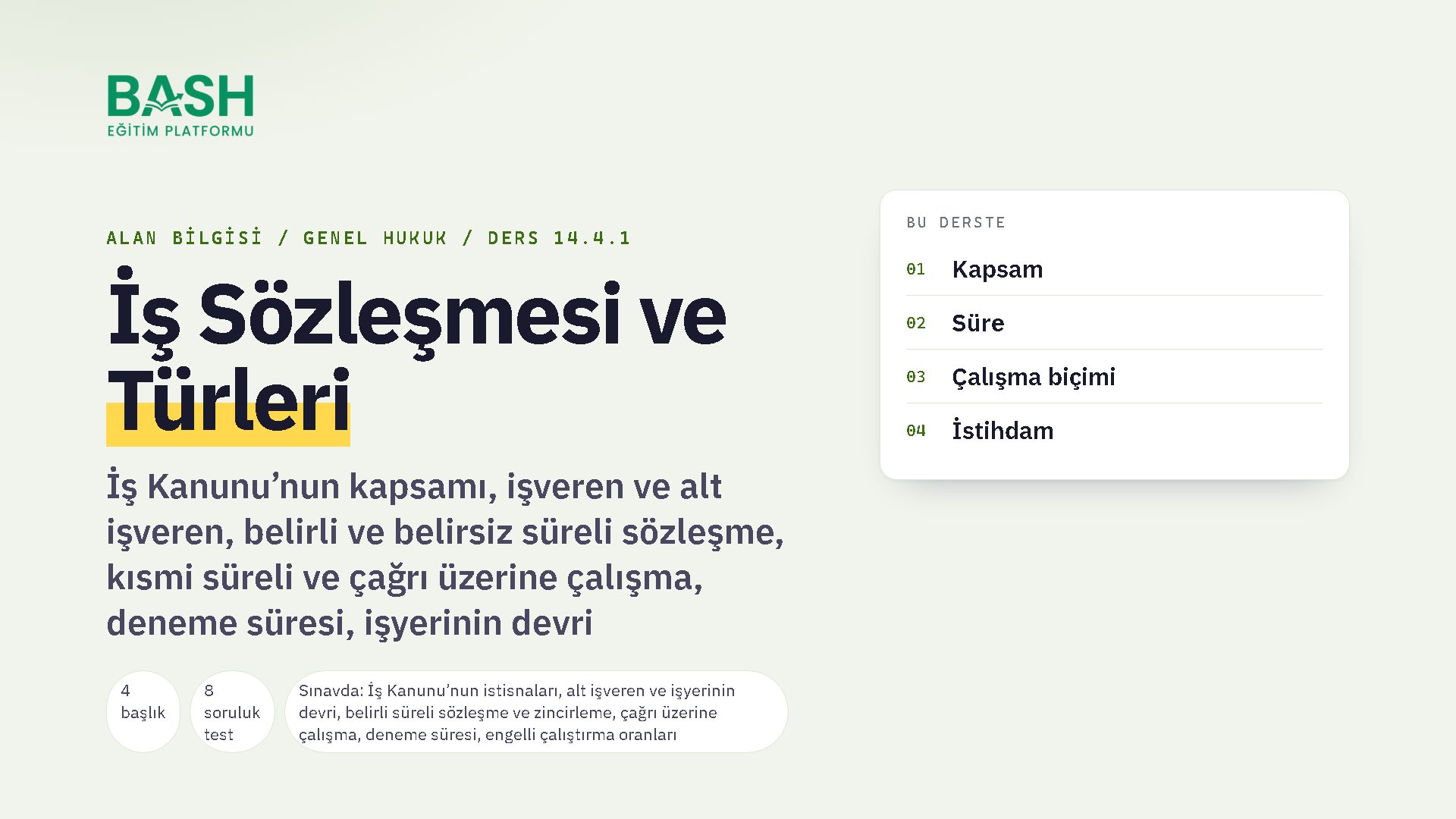 İş Sözleşmesi ve Türleri ders videosu kapağı
