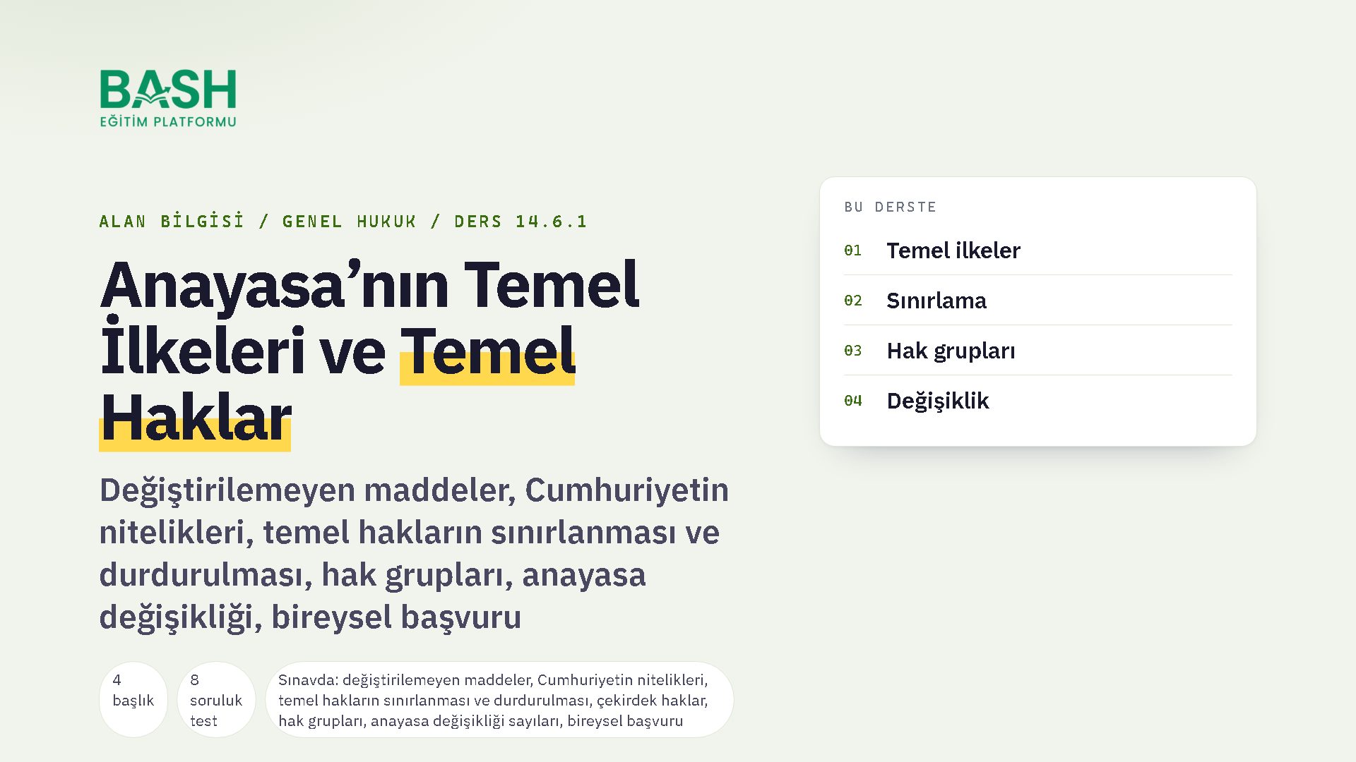 Anayasa’nın Temel İlkeleri ve Temel Haklar ders videosu kapağı