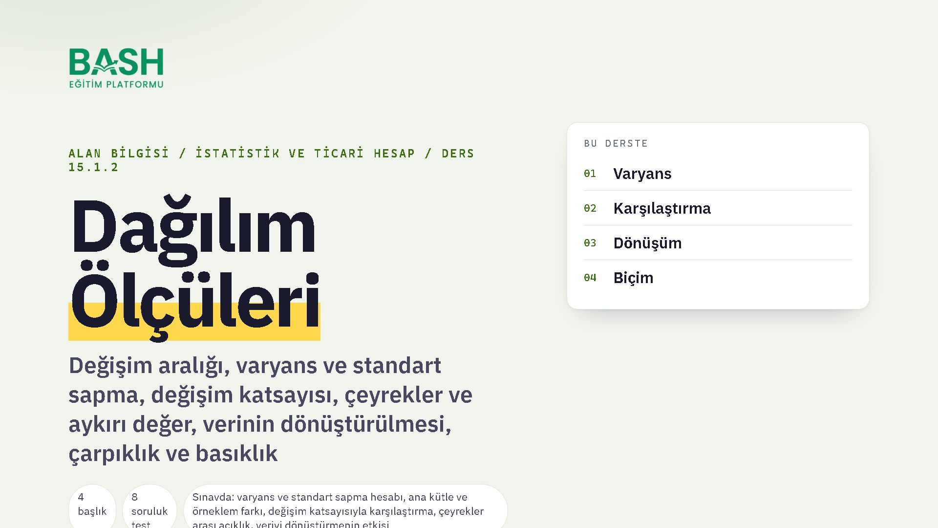 Dağılım Ölçüleri ders videosu kapağı