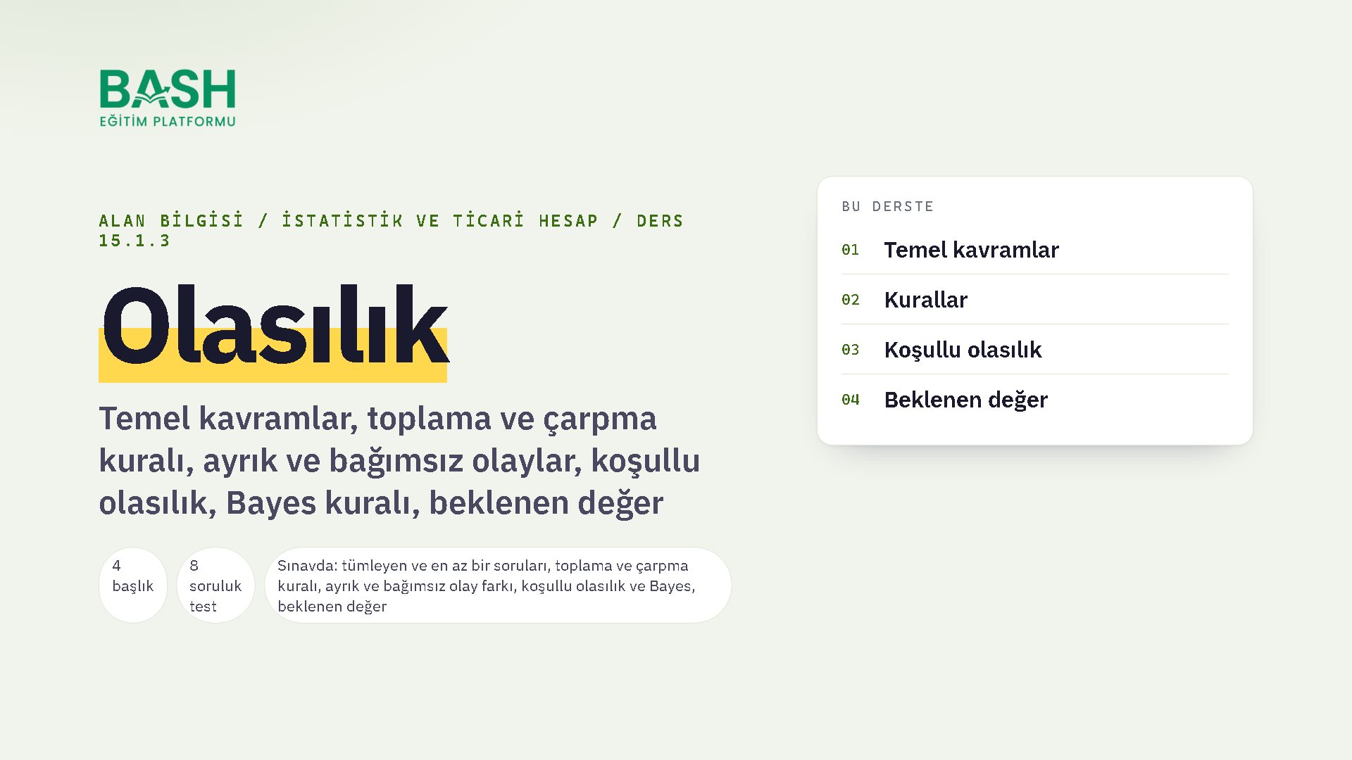 Olasılık ders videosu kapağı