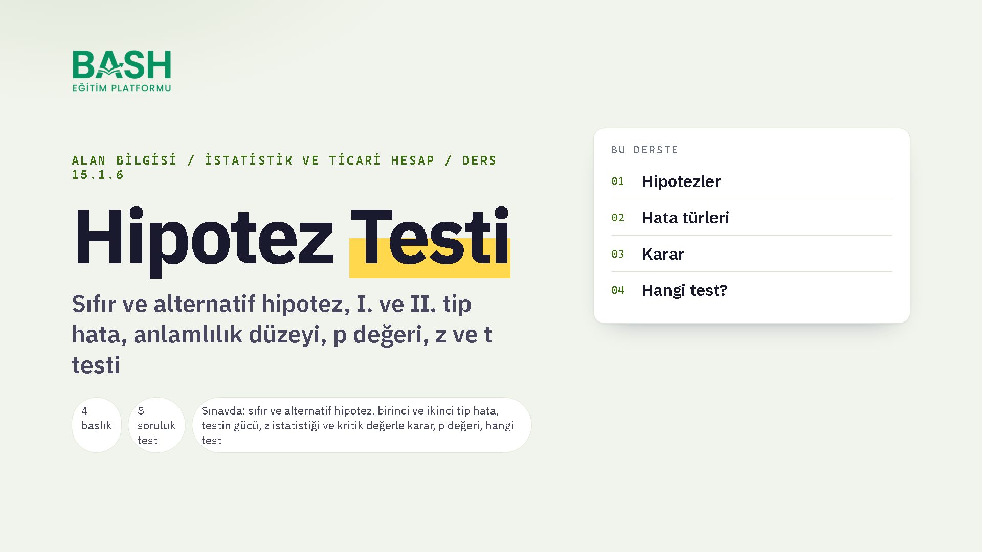 Hipotez Testi ders videosu kapağı