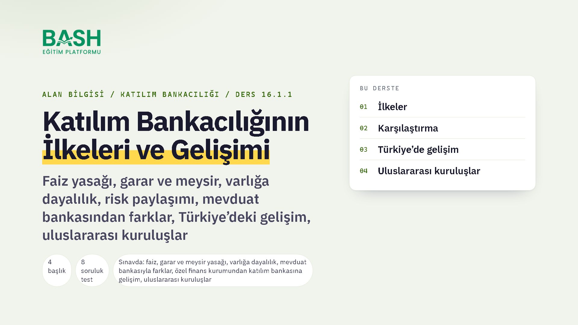 Katılım Bankacılığının İlkeleri ve Gelişimi ders videosu kapağı