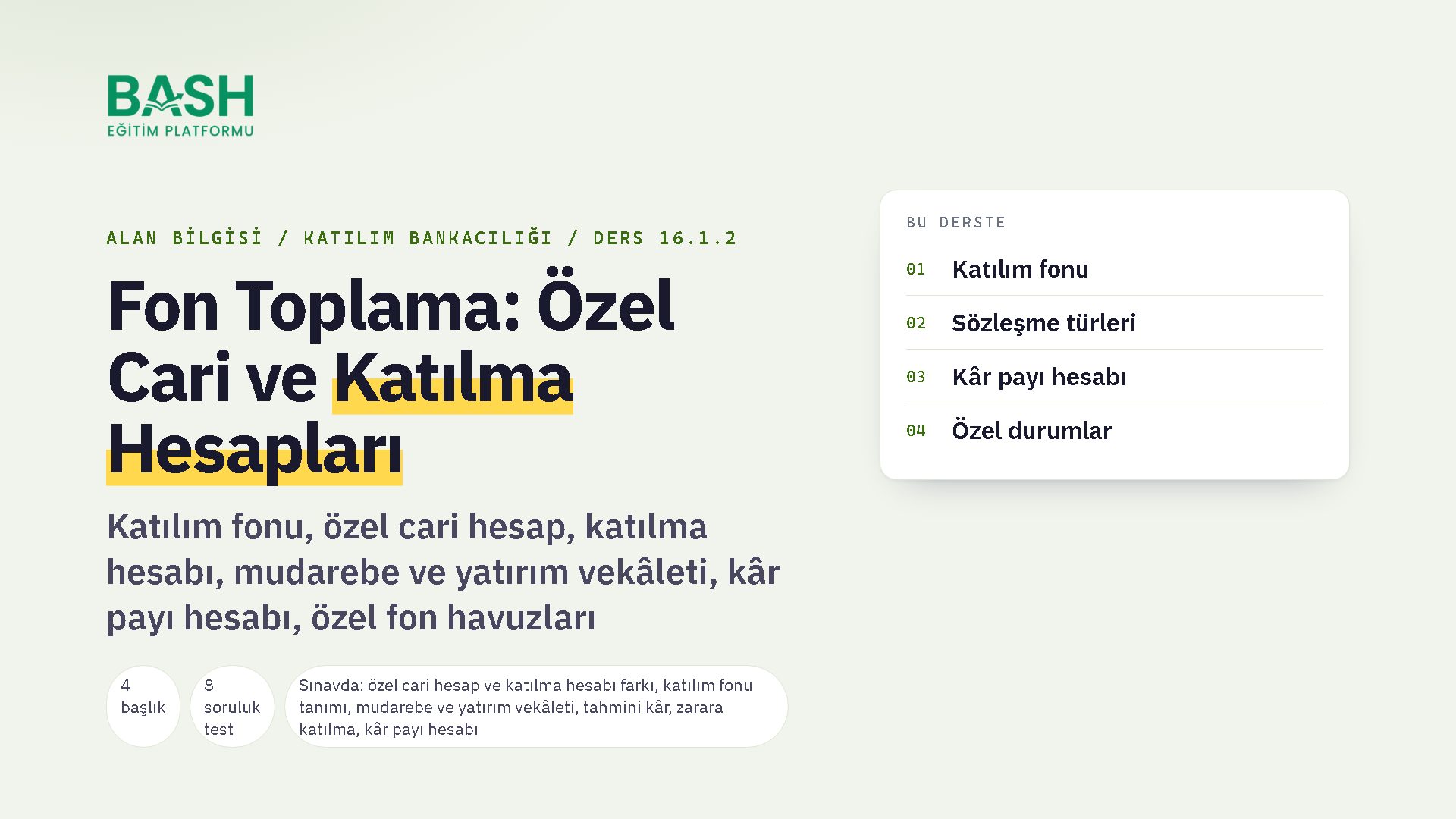 Fon Toplama: Özel Cari ve Katılma Hesapları ders videosu kapağı