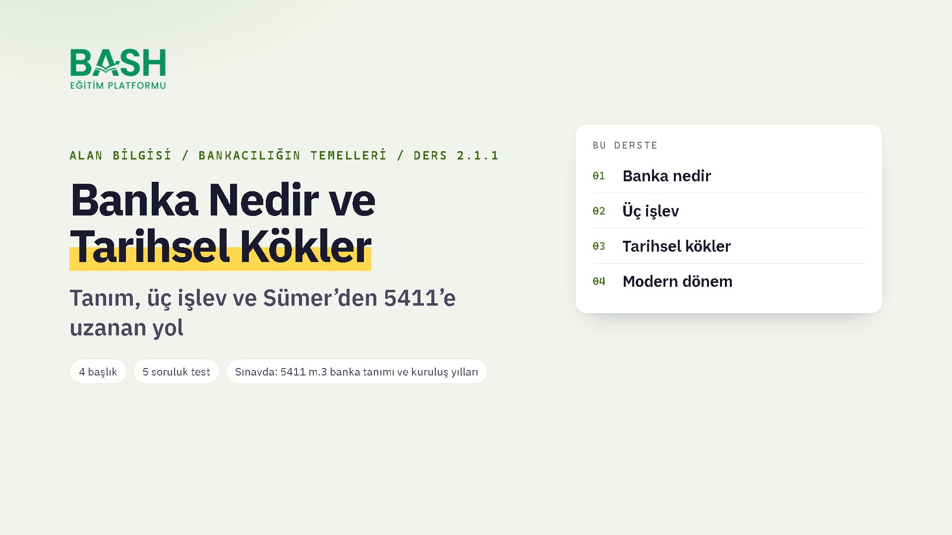 Banka Nedir ve Tarihsel Kökler ders videosu kapağı