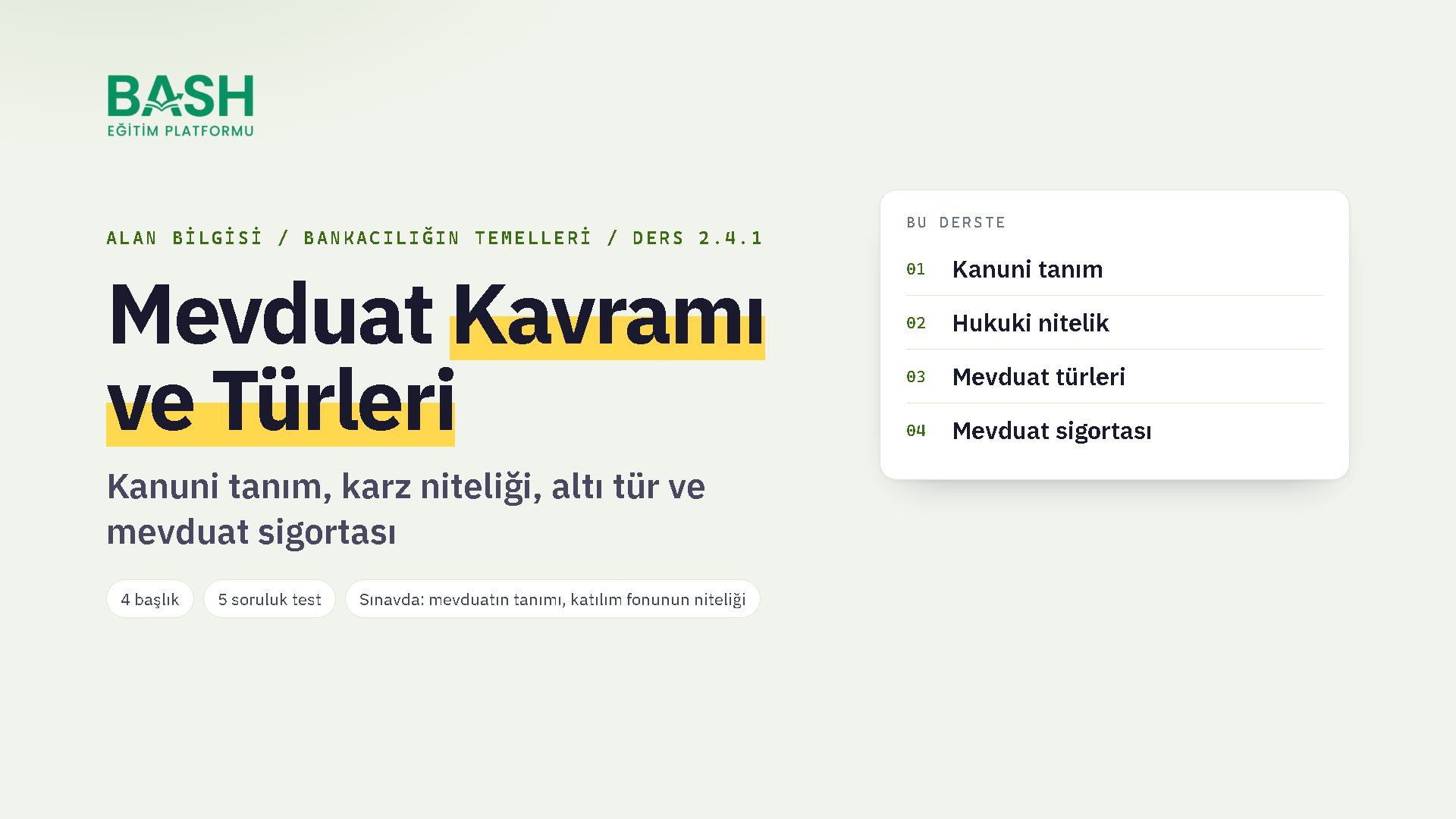 Mevduat Kavramı ve Türleri ders videosu kapağı