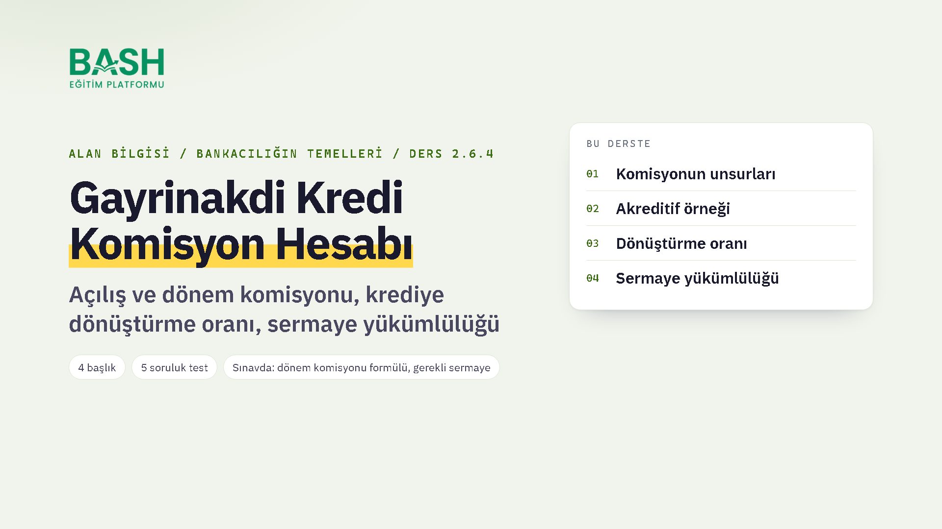 Gayrinakdi Kredi Komisyon Hesabı ders videosu kapağı