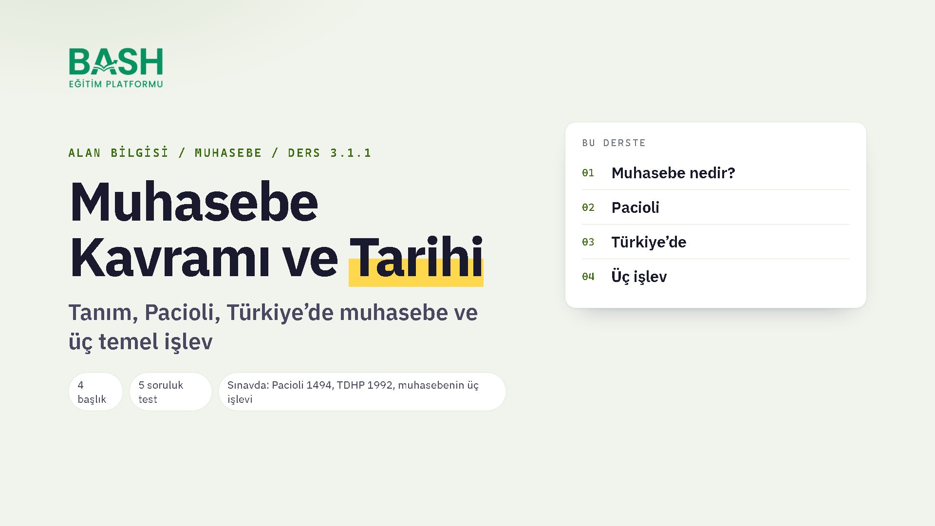 Muhasebe Kavramı ve Tarihi ders videosu kapağı