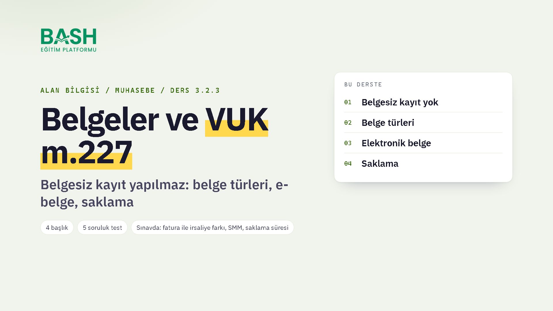 Belgeler ve VUK m.227 ders videosu kapağı