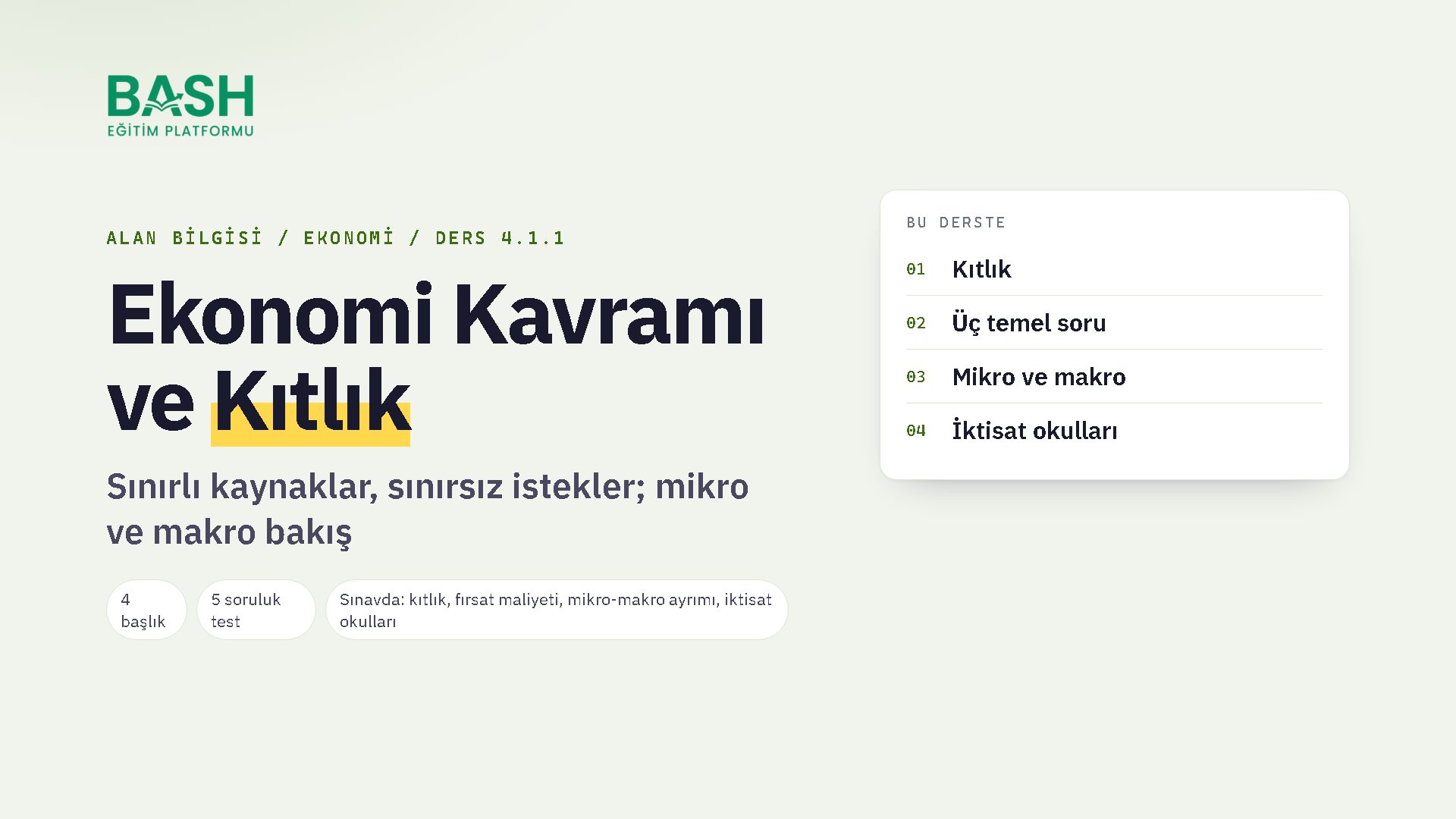 Ekonomi Kavramı, Kıtlık, Mikro vs Makro ders videosu kapağı