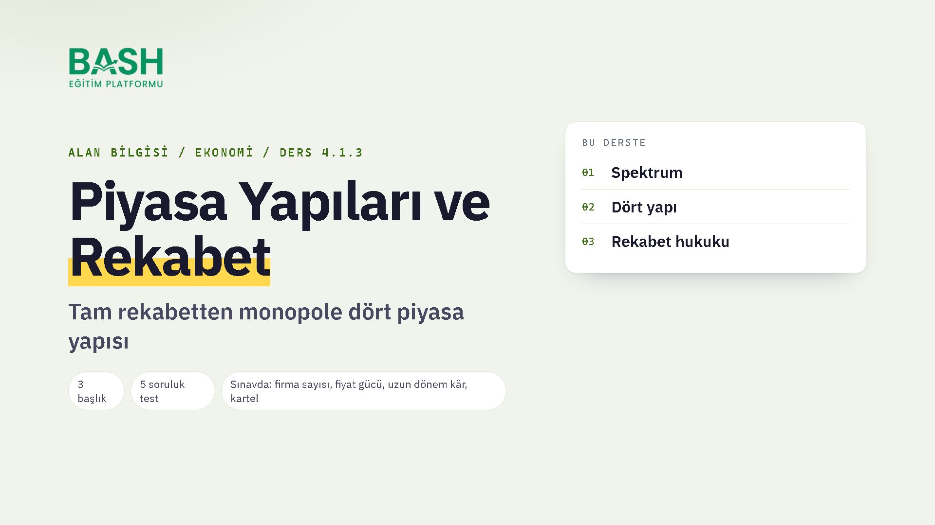 Piyasa Yapıları: Rekabet, Monopol, Oligopol ders videosu kapağı