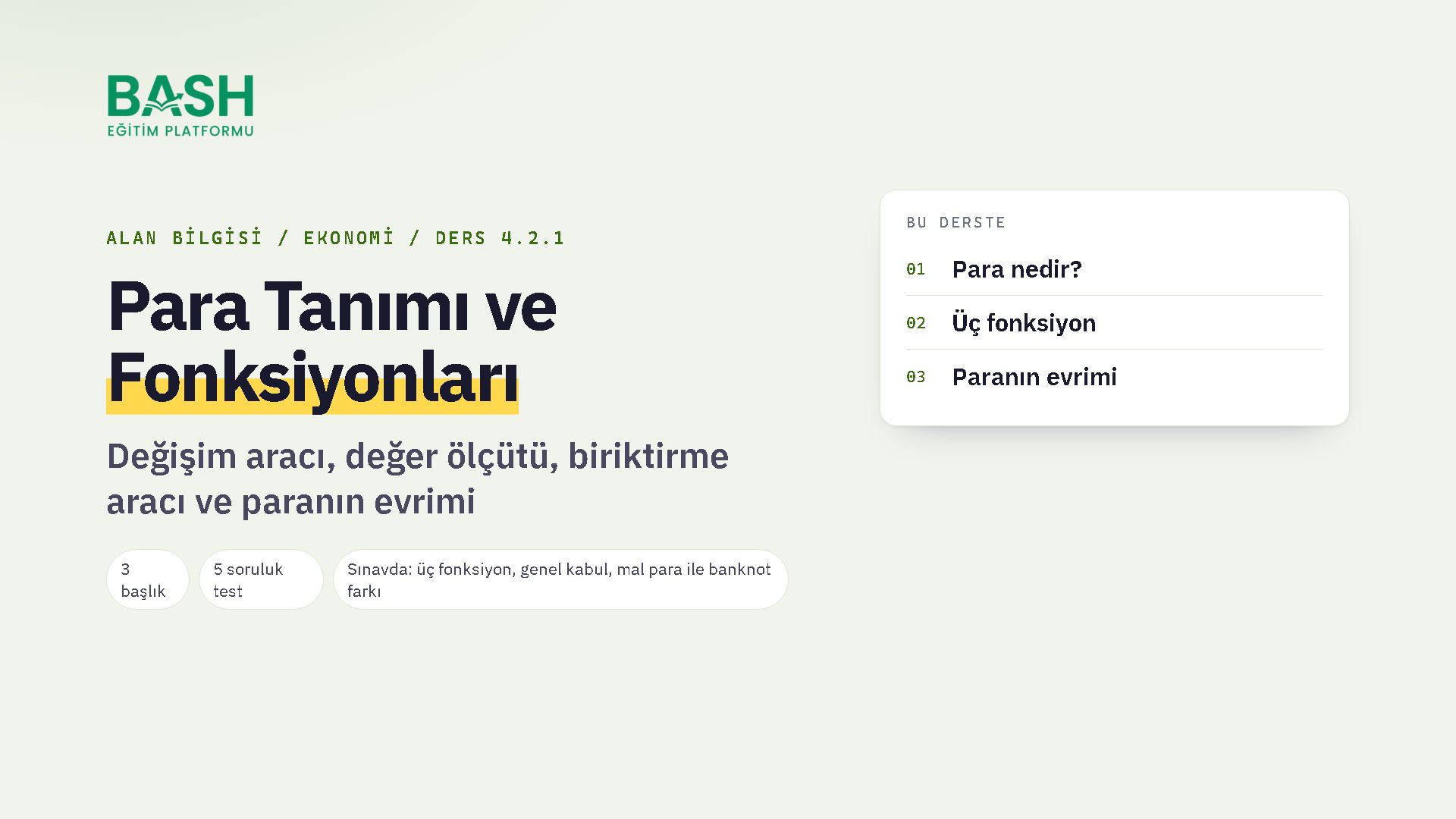 Para Tanımı ve Fonksiyonları ders videosu kapağı