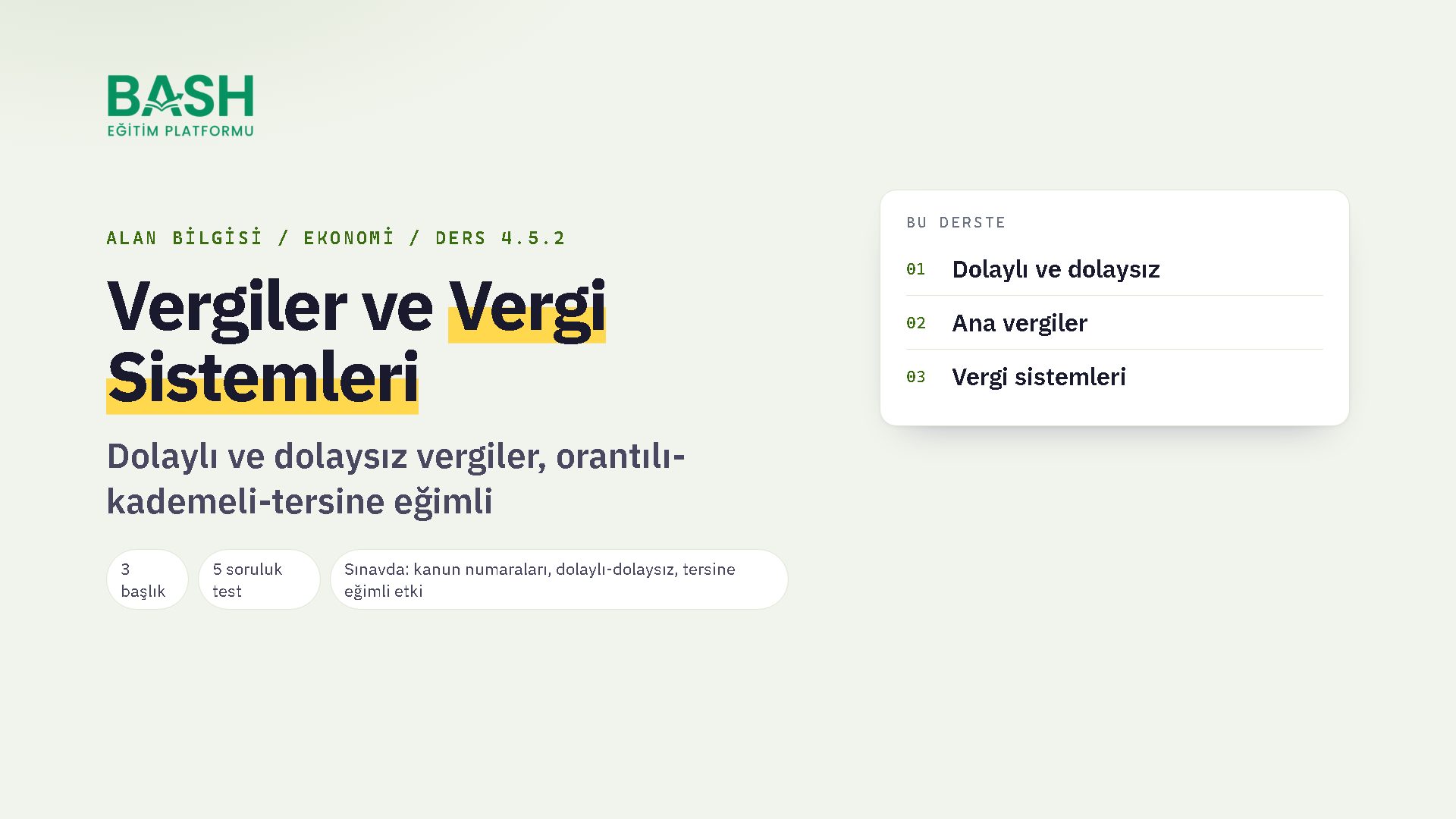 Vergiler ve Vergi Sistemleri ders videosu kapağı