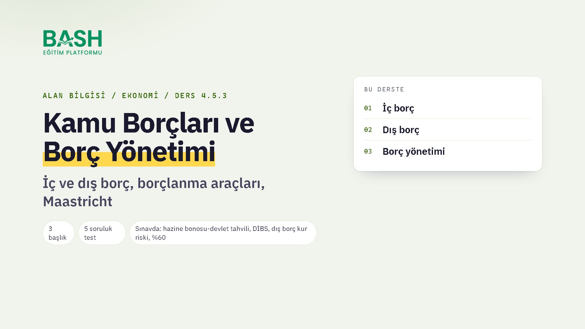 Kamu Borçları ve Borç Yönetimi ders videosu kapağı
