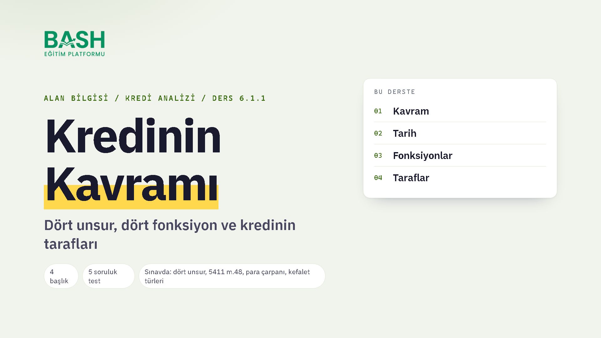 Kredi Kavramı, Fonksiyonları ve Tarafları ders videosu kapağı