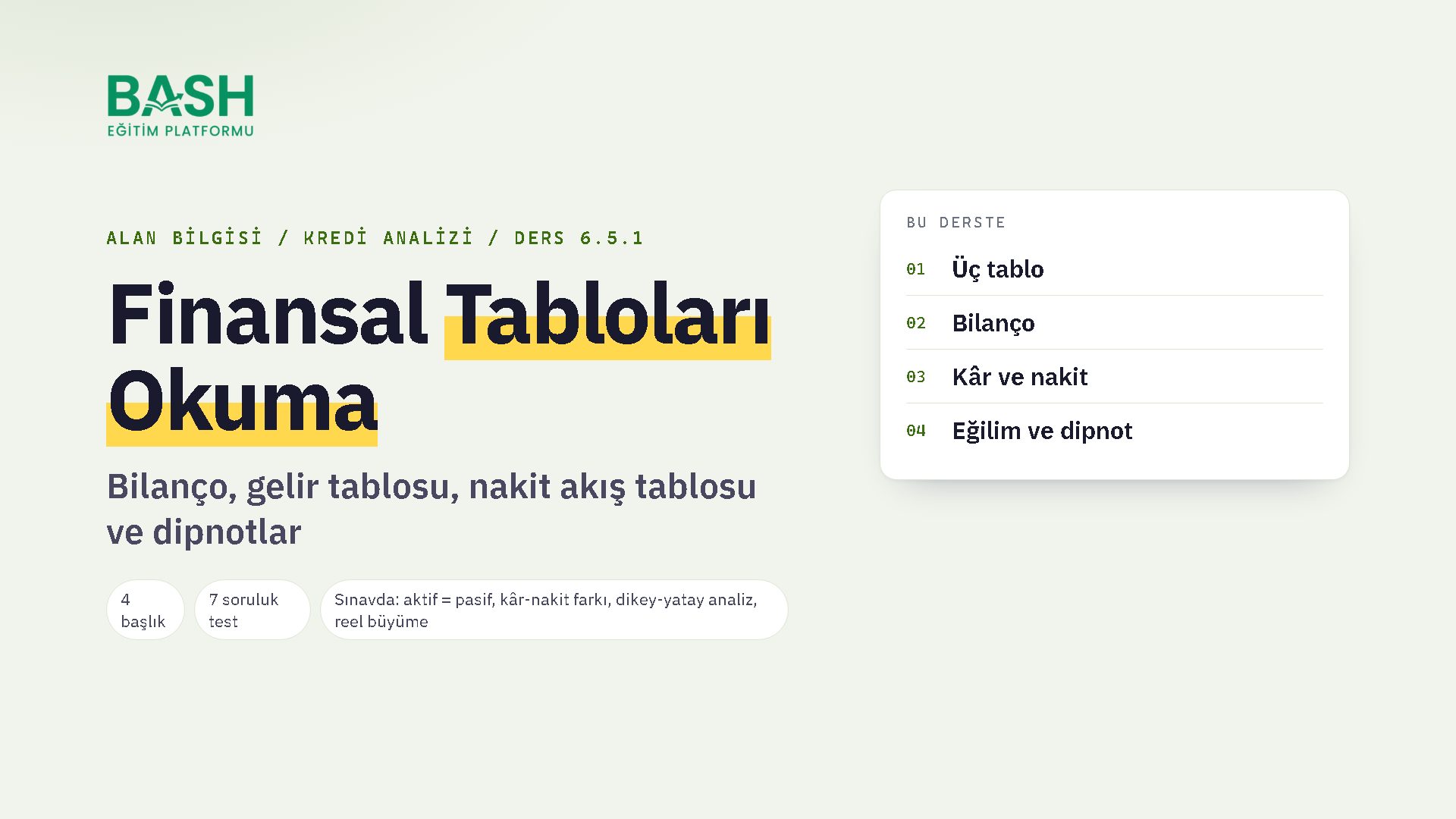 Finansal Tablolar Okuma ders videosu kapağı