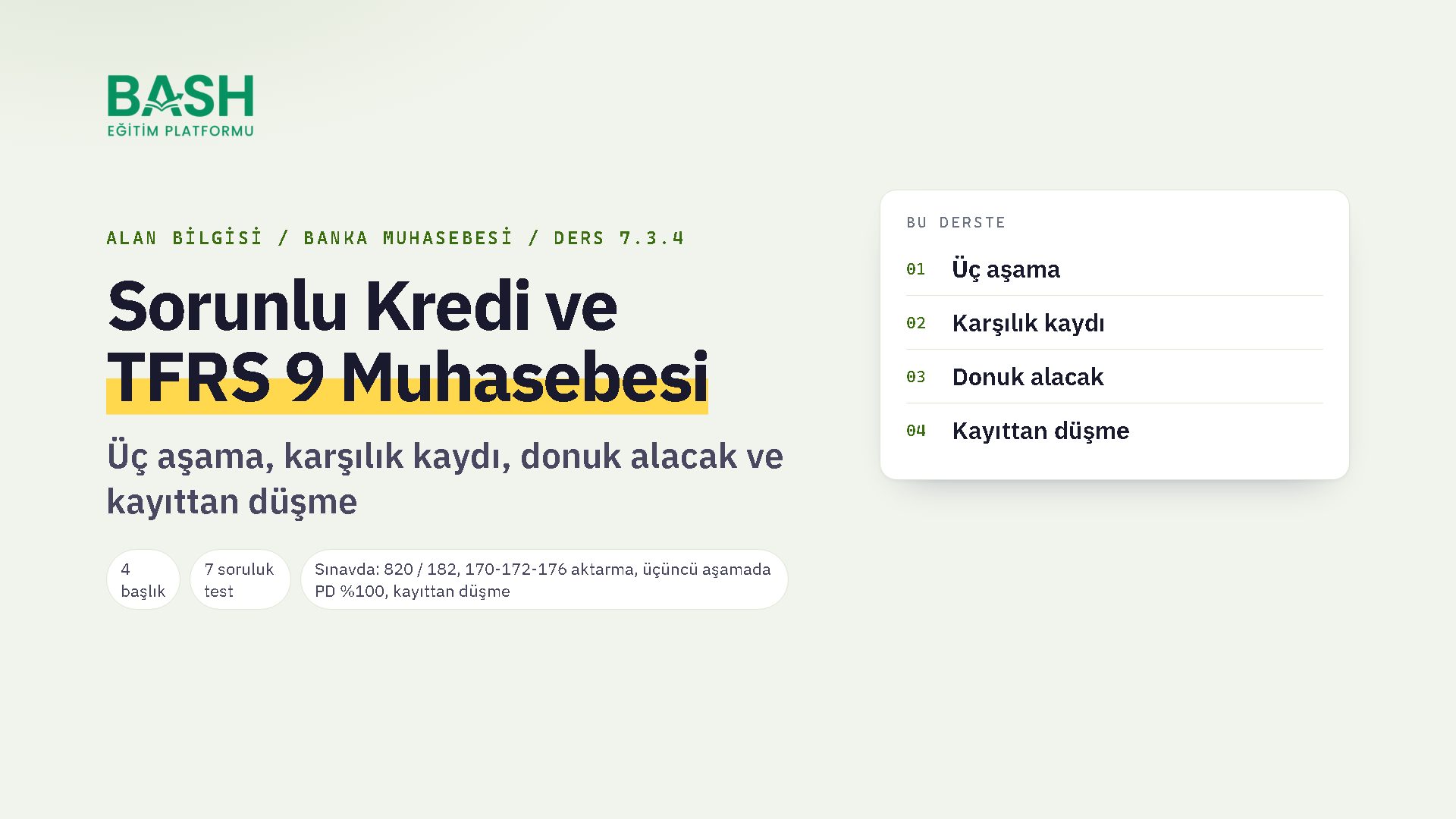 Sorunlu Kredi ve TFRS 9 ders videosu kapağı