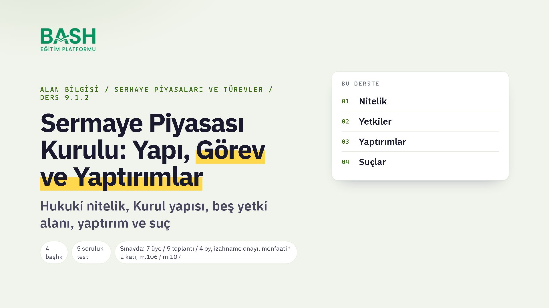 Sermaye Piyasası Kurulu: Yapı, Görev ve Yaptırımlar ders videosu kapağı