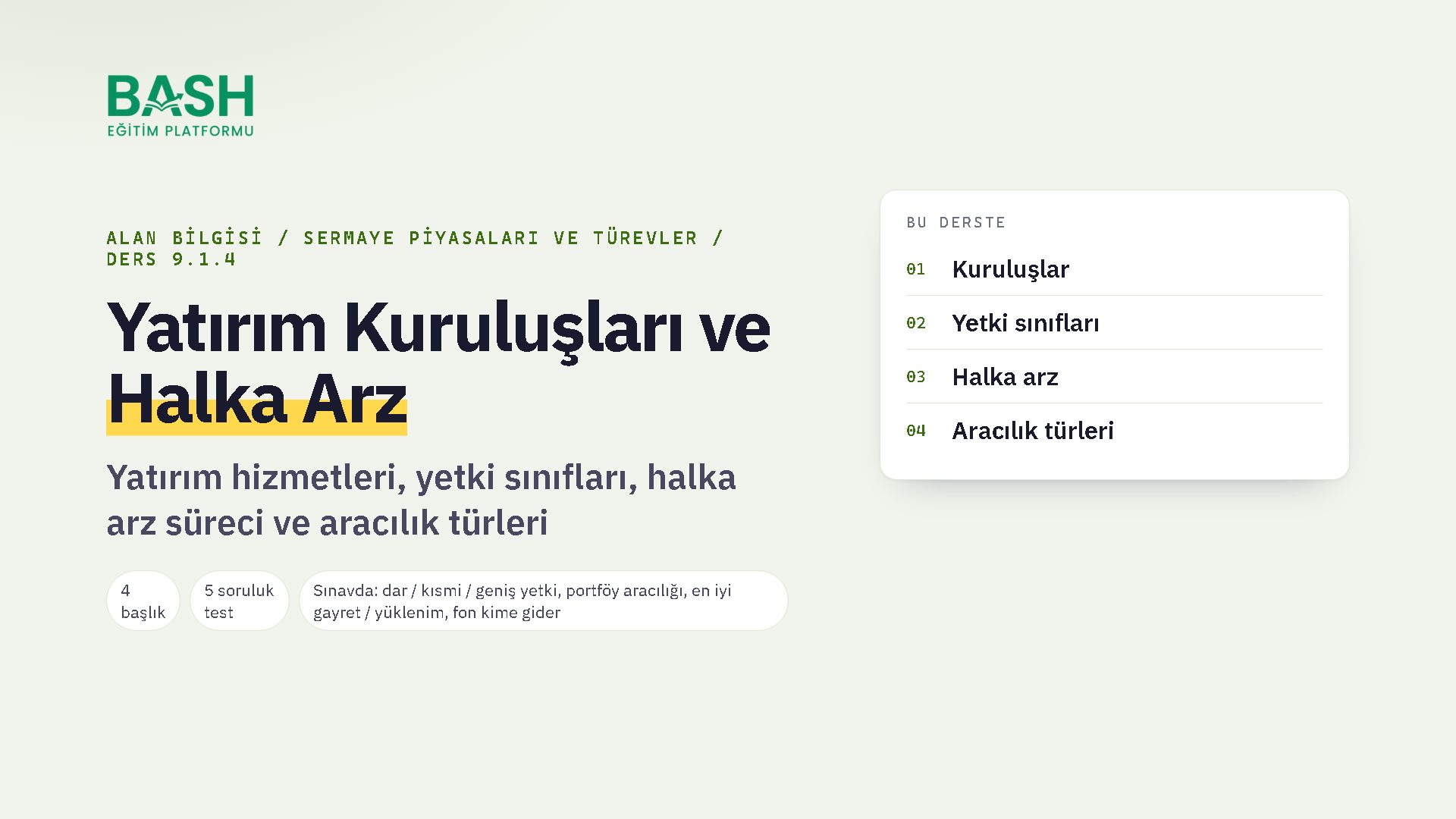 Yatırım Kuruluşları ve Halka Arz ders videosu kapağı