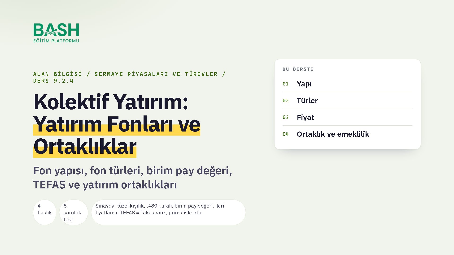 Kolektif Yatırım: Yatırım Fonları ve Yatırım Ortaklıkları ders videosu kapağı